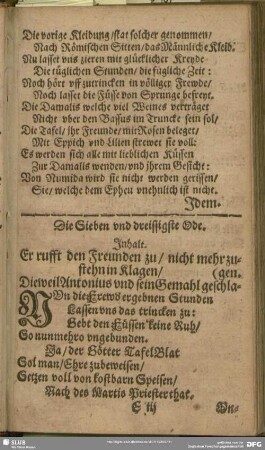 Die Sieben und dreissigste Ode