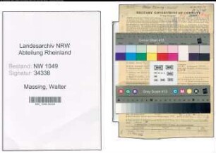 Entnazifizierung Walter Massing , geb. 23.01.1903 (Dentist)