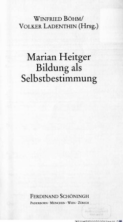 Bildung als Selbstbestimmung