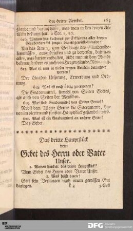 Das dritte Hauptstück vom Gebet des Herrn oder Vater Unser.