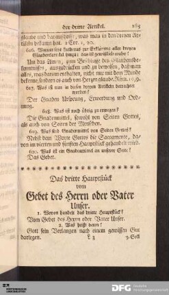 Das dritte Hauptstück vom Gebet des Herrn oder Vater Unser.