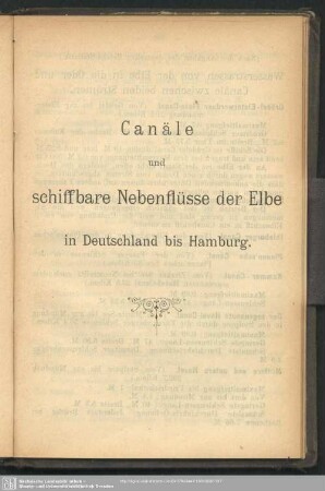 Canäle und schiffbare Nebenflüsse der Elbe in Deutschland bis Hamburg