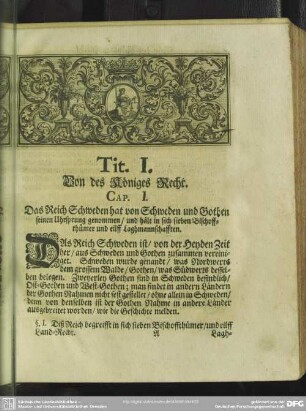 Tit. I. Von des Königes Recht