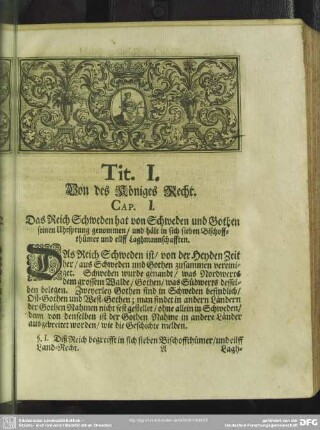 Tit. I. Von des Königes Recht