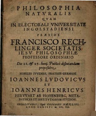 Philosophia Natvralis