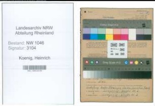 Entnazifizierung Heinrich Koenig , geb. 29.10.1915 (Lohndrescher)