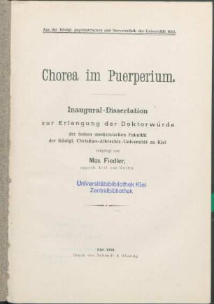 Chorea im Puerperium