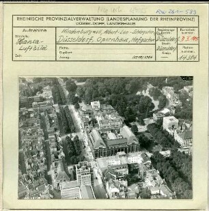 Düsseldorf, Heinrich-Heine-Allee mit Hofgarten, Kaufhof und Opernhaus
