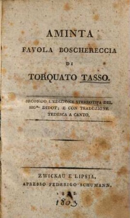 Aminta : favola Boschereccia