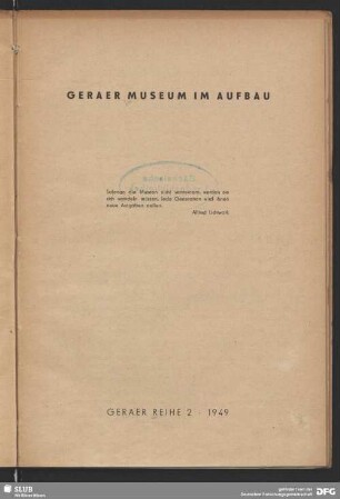 Geraer Museum im Aufbau