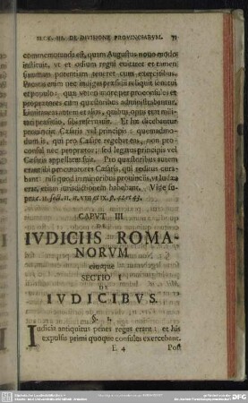 Caput [VI] III De Iudiciis Romanorum