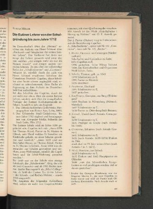 Die Eutiner Lehrer von der Schulgründung bis zum Jahre 1712
