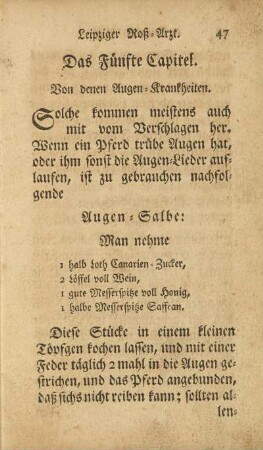 Das Fünfte Capitel. Von denen Augen-Krankheiten