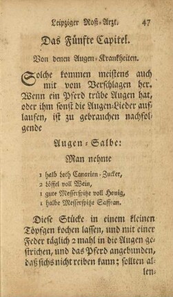 Das Fünfte Capitel. Von denen Augen-Krankheiten