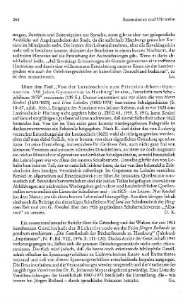 Von der Lateinschule zum Friedrich-Ebert-Gymnasium, 350 Jahre Gymnasium in Harburg 1628 - 1978 : Hamburg, 1978