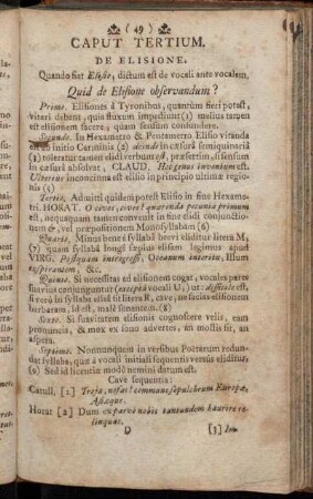 Caput Tertium. De Elisione.