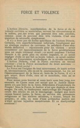 Force Et Violence