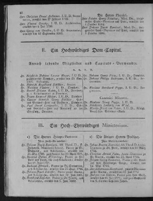 III. Ein Hoch-Ehrwürdiges Ministerium.
