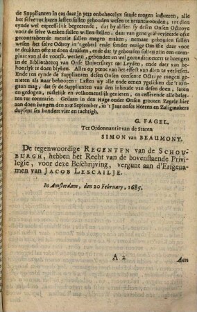 Beschryving Der Spreekende Perzoonen, Zangen, Danssen, Konstwerken en Vertoogen : Gevoegd by J. V. Vondels Faeton, of Roekelooze Stoutheid ; Vertoond op the Amsterdamsche Schouburg