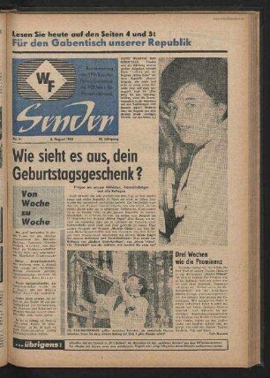 Betriebszeitung 'WF-Sender', Nr.31/1964 (6. August 1964)