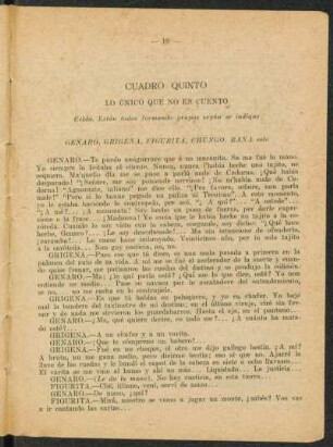 Cuadro quinto - Lo único que no es cuento