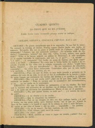 Cuadro quinto - Lo único que no es cuento