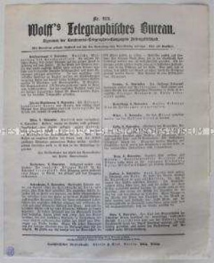 Nachrichtenblatt zum Kriegsgeschehen im 1. Weltkrieg