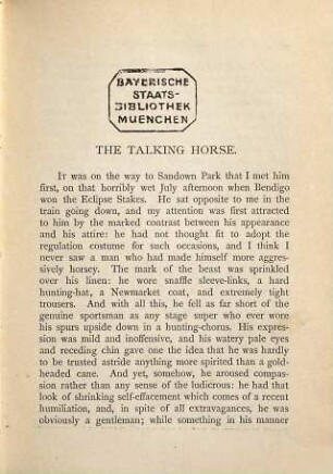 The talking horse and other tales