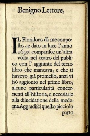 Benigno Lettore.