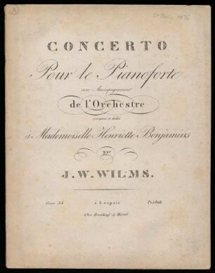 Concerto pour le Pianoforte avec Accompagnement de l'Orchestre Oeuv. 55