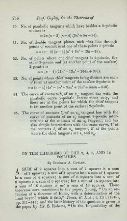 On the theorems of the 2, 4, 8, and 16 squares.