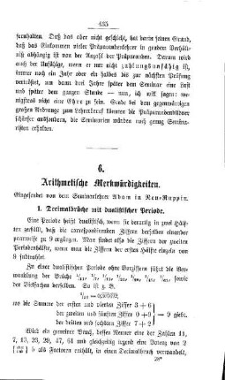 Arithmetische Merkwürdigkeiten