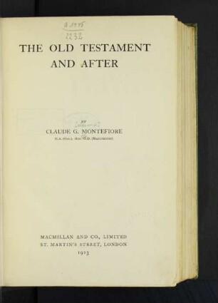 The Old Testament and after