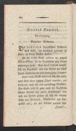 Drittes Kapitel. Fortsetzung. Gemeine Soldaten