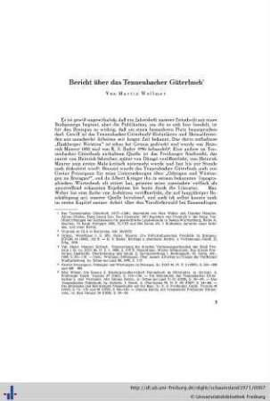 Bericht über das Tennenbacher Güterbuch.