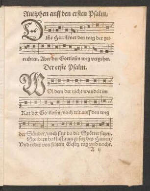 Antiphen auff den ersten Psalm. ||