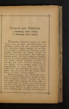 Vorwort zum Rätselbuch.