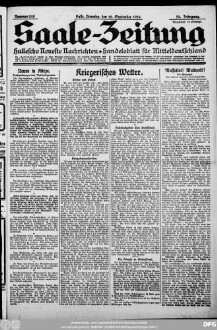 Saale-Zeitung : allgemeine Zeitung für Mitteldeutschland ; Hallesche neueste Nachrichten