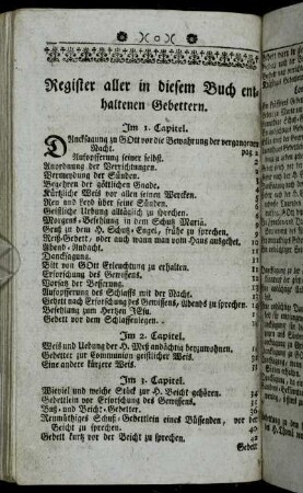 Register aller in diesem Buch enthaltenen Gebettern.