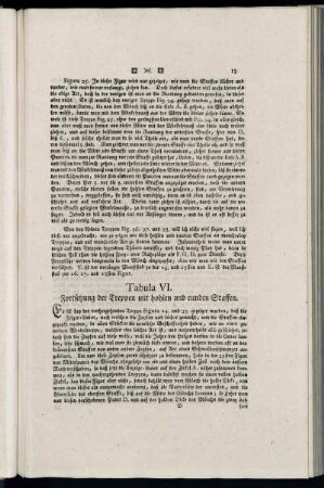 Tabula VI. Fortsetzung der Treppen mit hohlen und runden Stuffen.