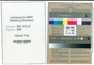 Entnazifizierung Fritz Von Hoevel , geb. 23.09.1900 (Dreher)
