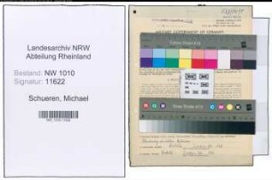 Entnazifizierung Michael Schueren , geb. 21.12.1889 (Polizeibeamter)