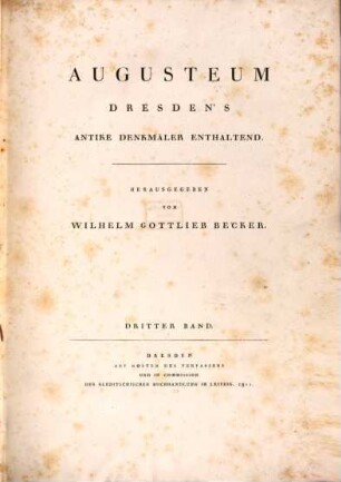 Augusteum : Dresden's antike Denkmäler enthaltend, 3
