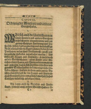 Caput IX. Ordnung der Amtleute und anderer Gerichtshaber.