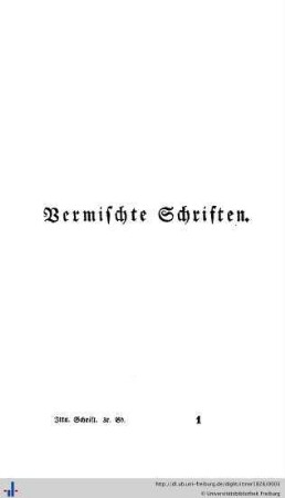 Vermischte Schriften