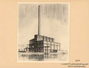 BBC (Brown, Boveri & Cie), Brandenburg/Havel Kraftwerk: Perspektivische Ansicht