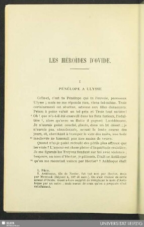 Les héroides d'Ovide