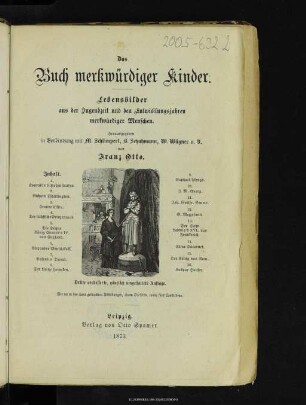 Das Buch merkwürdiger Kinder : Lebensbilder aus der Jugendzeit und den Entwicklungsjahren merkwürdiger Menschen
