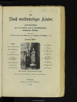 Das Buch merkwürdiger Kinder : Lebensbilder aus der Jugendzeit und den Entwicklungsjahren merkwürdiger Menschen