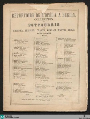 Potpourri aus J. Offenbach's Pariser Leben